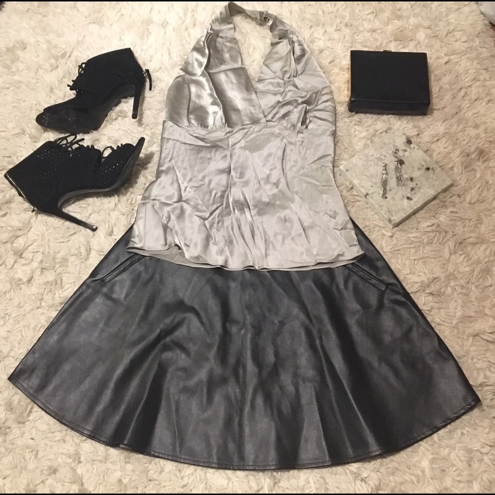 COPY - Express Silver Silk Halter Top